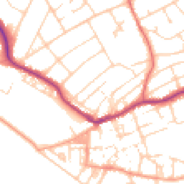 Daytime road noise heatmap for BN25 2DU