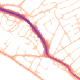 Daytime road noise heatmap for BN25 2NY