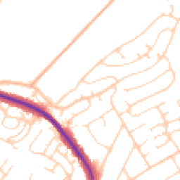 Daytime road noise heatmap for BN25 2UJ