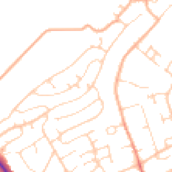 Daytime road noise heatmap for BN25 2XA