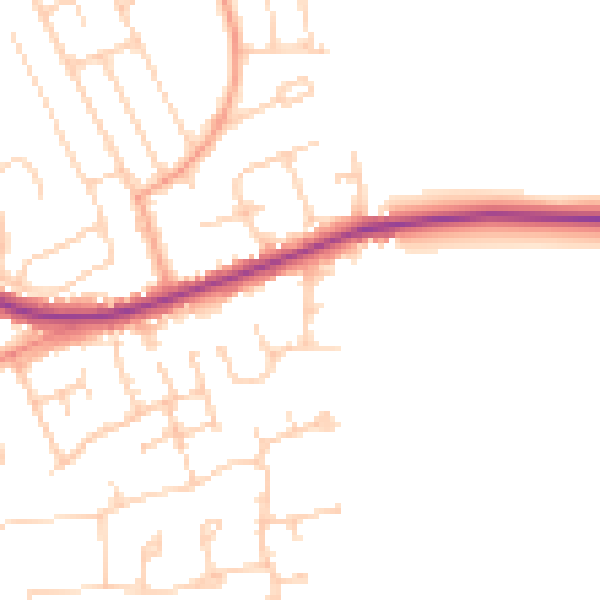 Daytime road noise heatmap for BN25 4BU