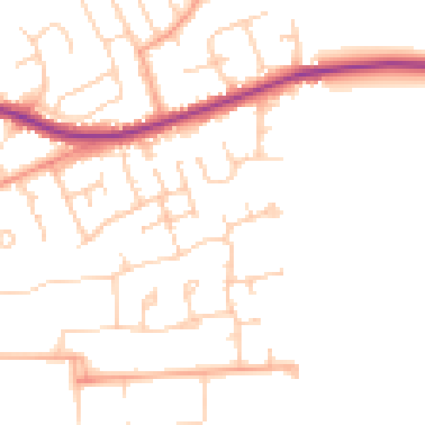 Daytime road noise heatmap for BN25 4DP