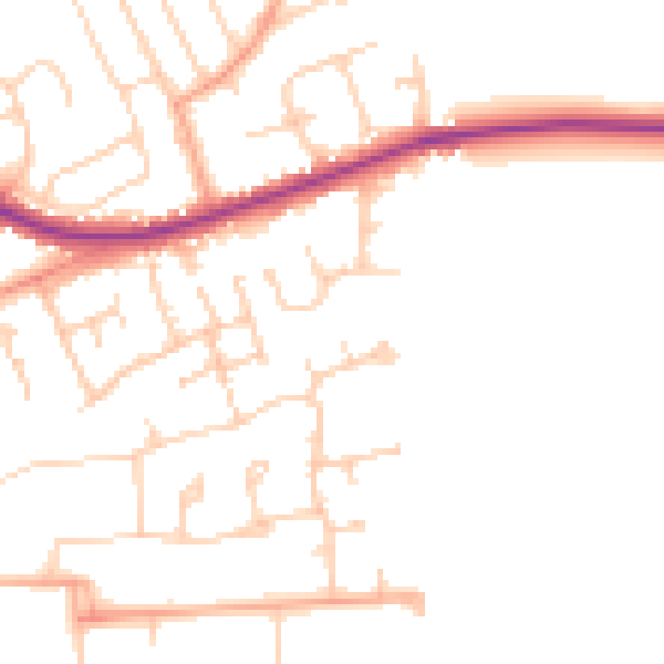 Daytime road noise heatmap for BN25 4DR