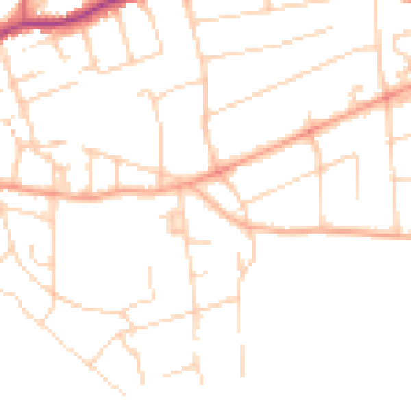 Daytime road noise heatmap for BN25 4HD