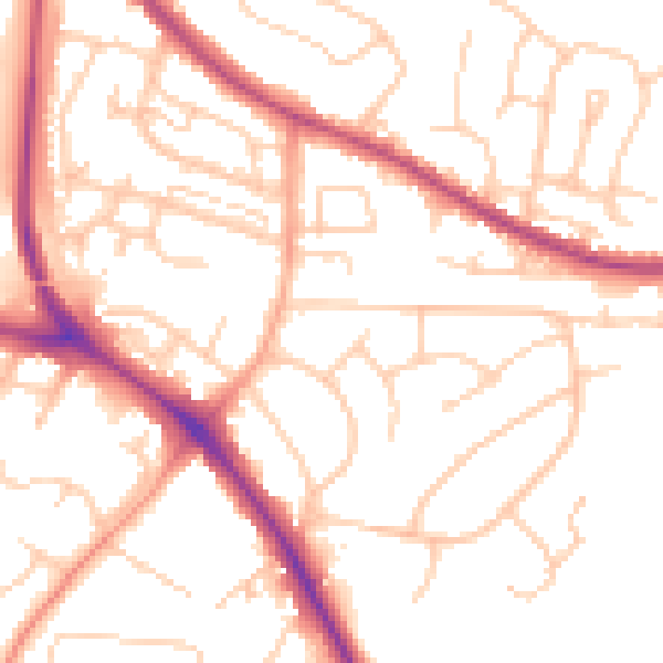 Daytime road noise heatmap for BN26 5AE