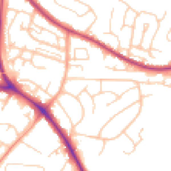 Daytime road noise heatmap for BN26 5AG