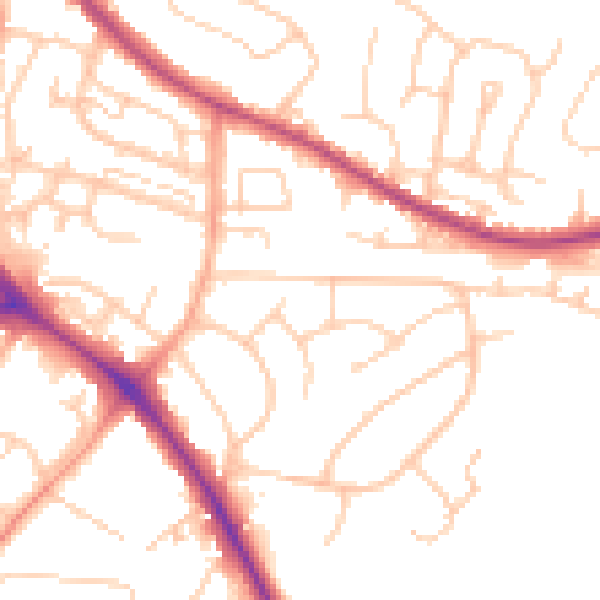 Daytime road noise heatmap for BN26 5AH
