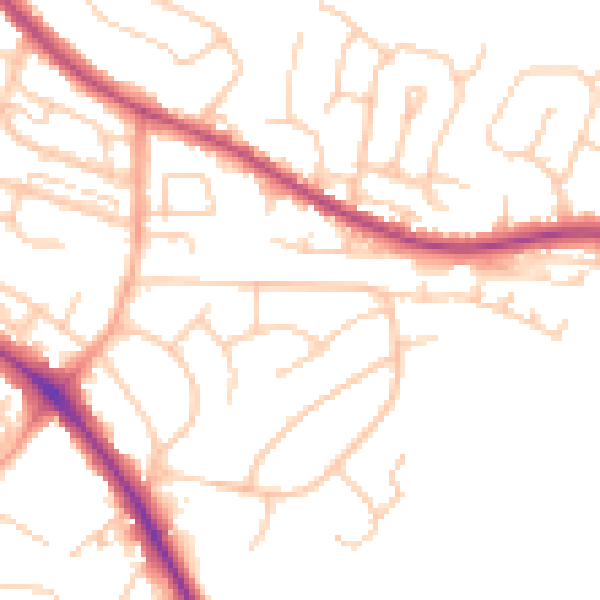 Daytime road noise heatmap for BN26 5AP