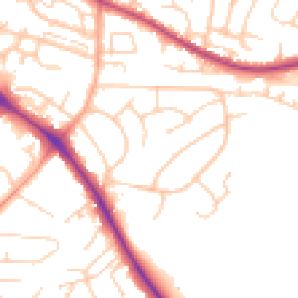 Daytime road noise heatmap for BN26 5AR