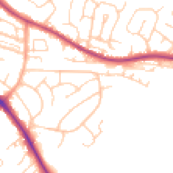 Daytime road noise heatmap for BN26 5AT