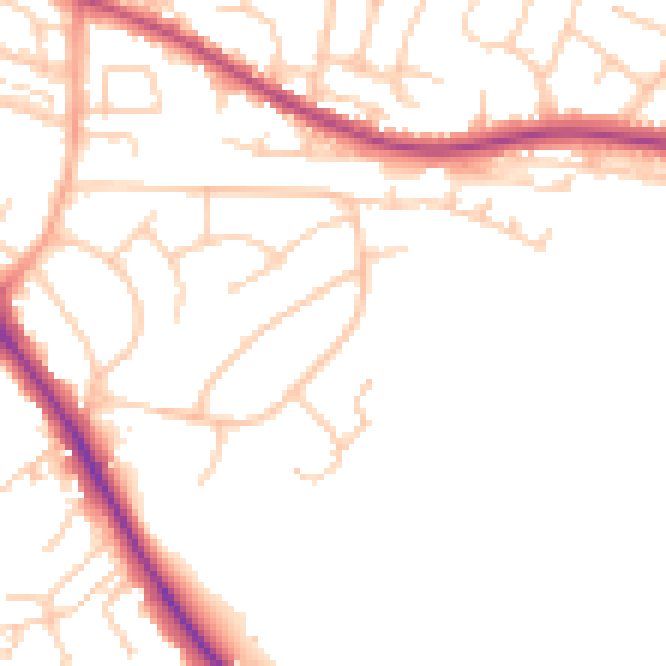 Daytime road noise heatmap for BN26 5AX