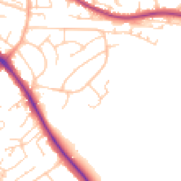 Daytime road noise heatmap for BN26 5BA