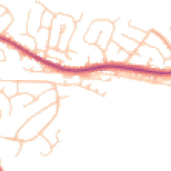 Daytime road noise heatmap for BN26 5BJ