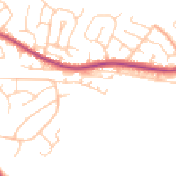 Daytime road noise heatmap for BN26 5BL