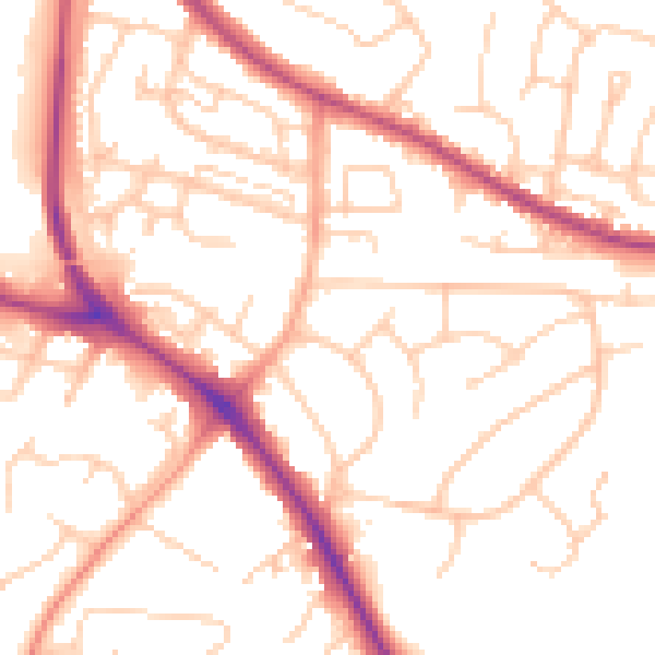 Daytime road noise heatmap for BN26 5BN