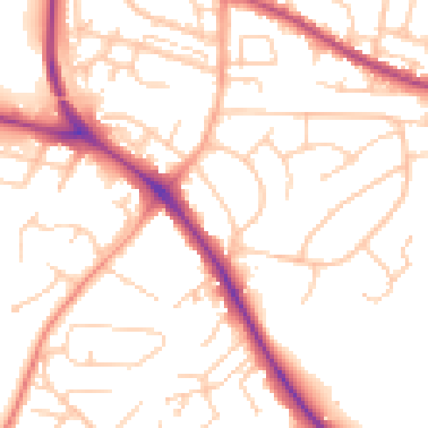 Daytime road noise heatmap for BN26 5BY