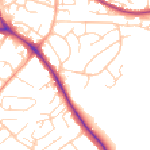 Daytime road noise heatmap for BN26 5DB