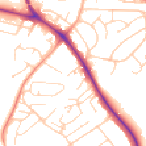Daytime road noise heatmap for BN26 5DN