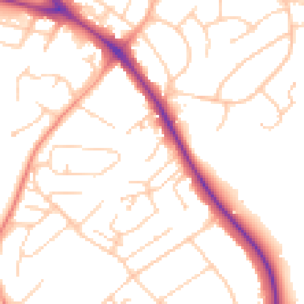 Daytime road noise heatmap for BN26 5DR