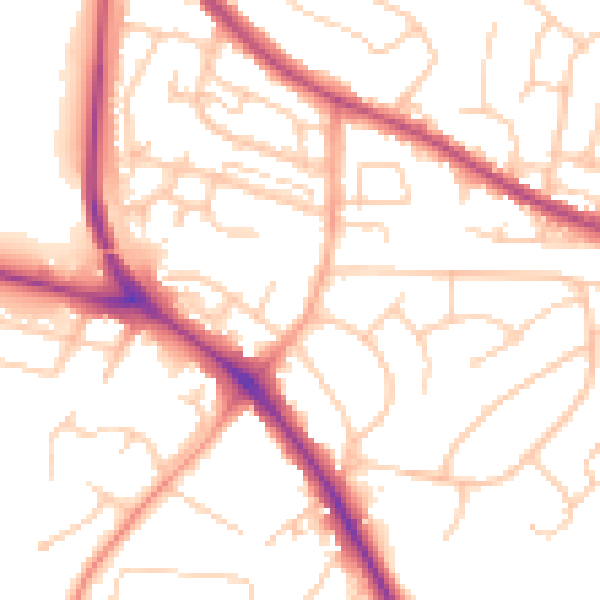 Daytime road noise heatmap for BN26 5EN