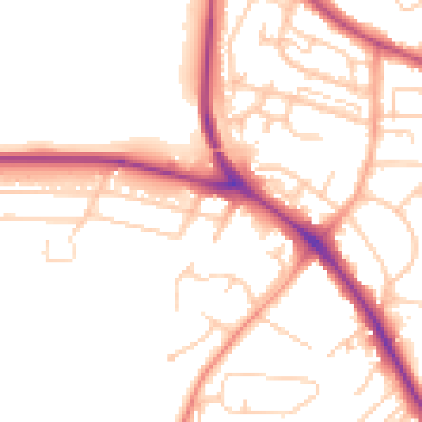 Daytime road noise heatmap for BN26 5HL