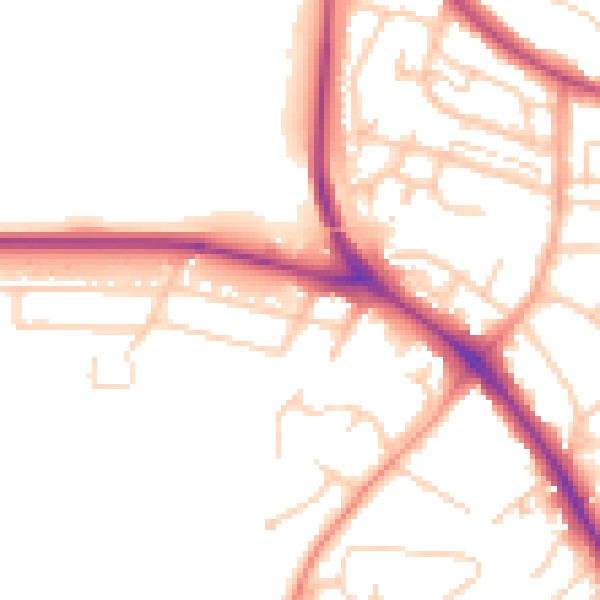 Daytime road noise heatmap for BN26 5JD