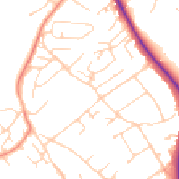 Daytime road noise heatmap for BN26 5LG