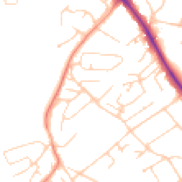 Daytime road noise heatmap for BN26 5LR