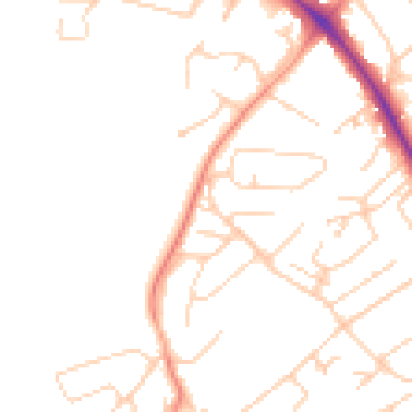 Daytime road noise heatmap for BN26 5LT