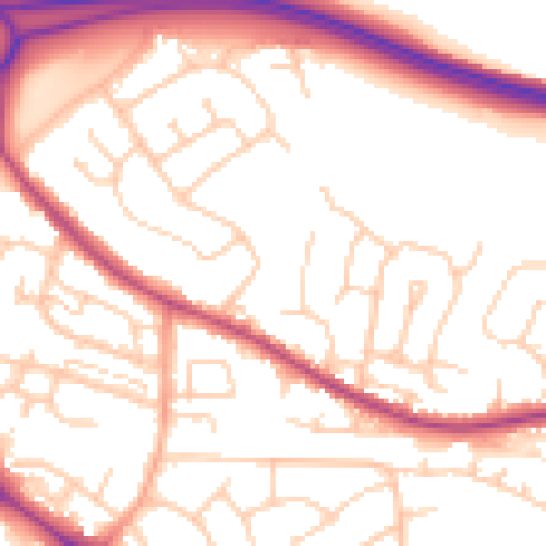 Daytime road noise heatmap for BN26 6AR