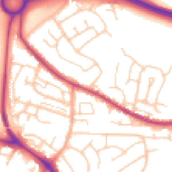 Daytime road noise heatmap for BN26 6AT