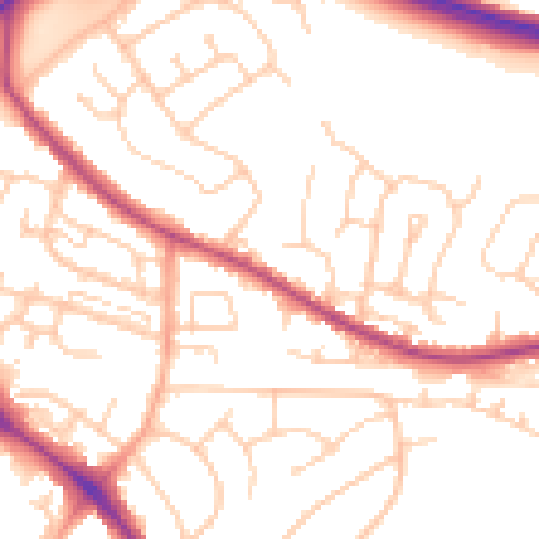 Daytime road noise heatmap for BN26 6AY