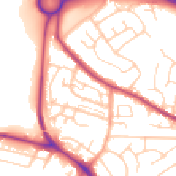 Daytime road noise heatmap for BN26 6BS