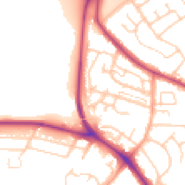 Daytime road noise heatmap for BN26 6DL