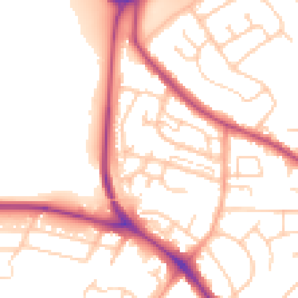 Daytime road noise heatmap for BN26 6DN