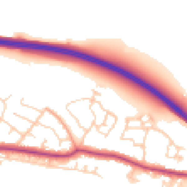 Daytime road noise heatmap for BN26 6FW