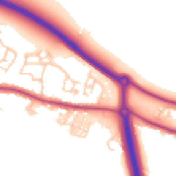 Daytime road noise heatmap for BN26 6GJ