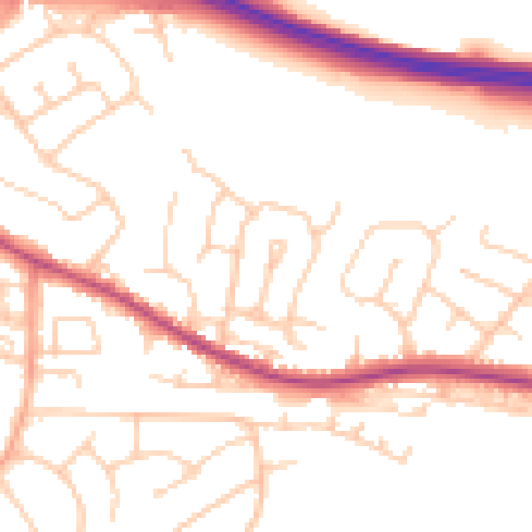 Daytime road noise heatmap for BN26 6HA