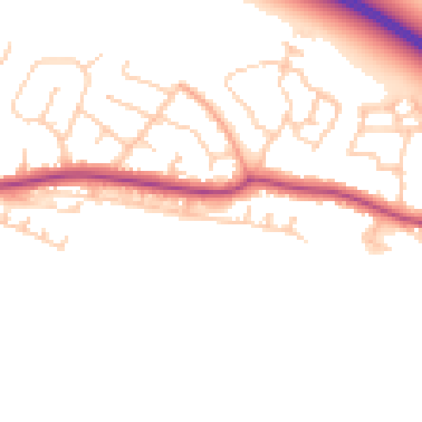 Daytime road noise heatmap for BN26 6JH