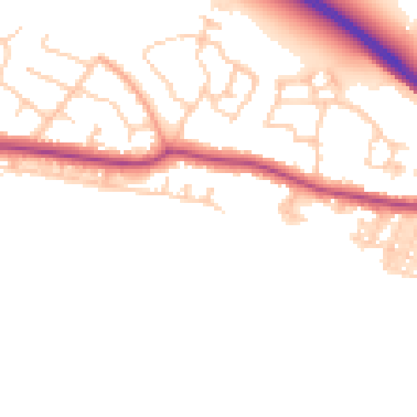 Daytime road noise heatmap for BN26 6JS