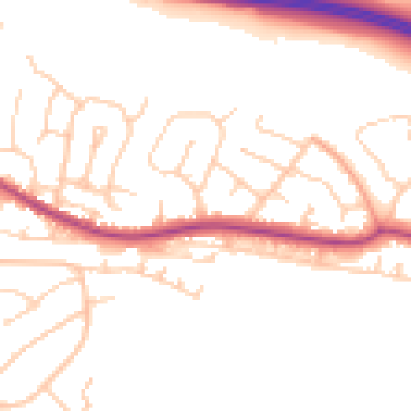 Daytime road noise heatmap for BN26 6LA