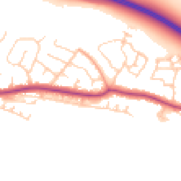 Daytime road noise heatmap for BN26 6LX