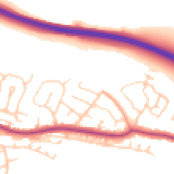 Daytime road noise heatmap for BN26 6ND