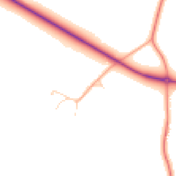 Daytime road noise heatmap for BN26 6SP