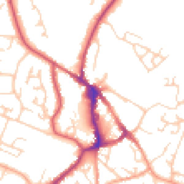 Daytime road noise heatmap for BN27 1DN