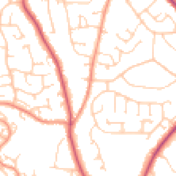 Daytime road noise heatmap for BN27 1NN