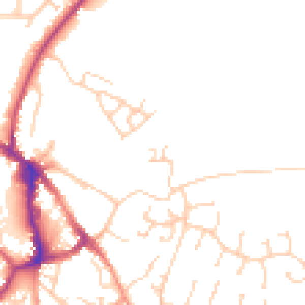 Daytime road noise heatmap for BN27 2FE