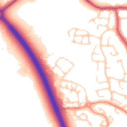 Daytime road noise heatmap for BN27 3GW
