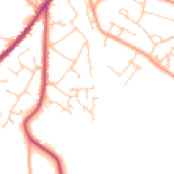Daytime road noise heatmap for BN27 3TS