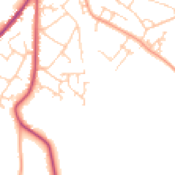 Daytime road noise heatmap for BN27 3TX
